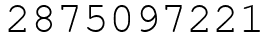 Число 2875097221.
