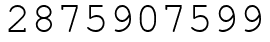 Число 2875907599.