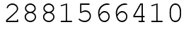 Число 2881566410.