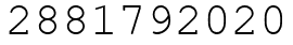 Число 2881792020.