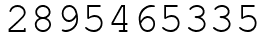 Число 2895465335.