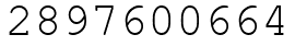Число 2897600664.