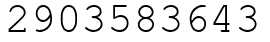 Число 2903583643.