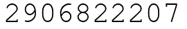 Число 2906822207.