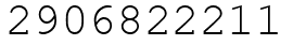 Число 2906822211.