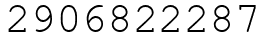 Число 2906822287.