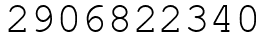 Число 2906822340.