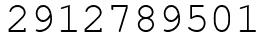 Число 2912789501.