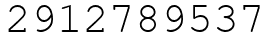 Число 2912789537.
