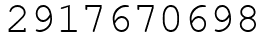 Число 2917670698.