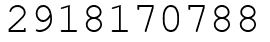 Число 2918170788.