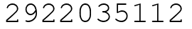 Число 2922035112.