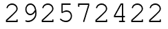 Число 292572422.
