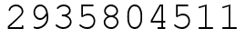 Число 2935804511.