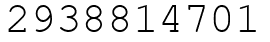 Число 2938814701.