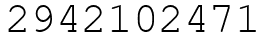 Число 2942102471.