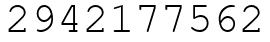 Число 2942177562.