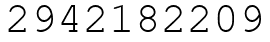 Число 2942182209.
