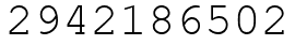 Число 2942186502.