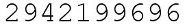 Число 2942199696.