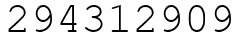 Число 294312909.