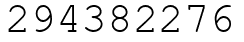 Число 294382276.