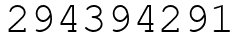 Число 294394291.