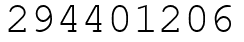 Число 294401206.