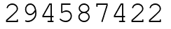 Число 294587422.