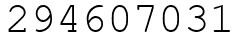 Число 294607031.