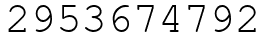 Число 2953674792.