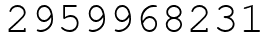 Число 2959968231.