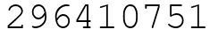 Число 296410751.