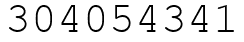 Число 304054341.