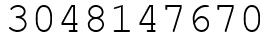 Число 3048147670.