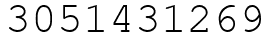 Число 3051431269.