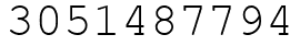 Число 3051487794.