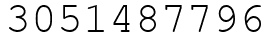 Число 3051487796.