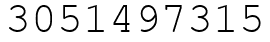 Число 3051497315.