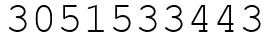 Число 3051533443.