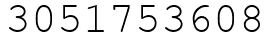 Число 3051753608.