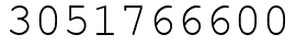 Число 3051766600.