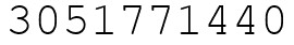 Число 3051771440.