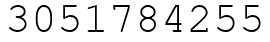 Число 3051784255.