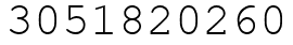 Число 3051820260.