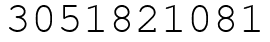 Число 3051821081.