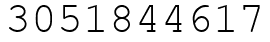 Число 3051844617.