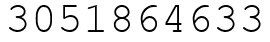 Число 3051864633.