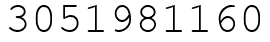Число 3051981160.