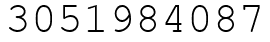 Число 3051984087.
